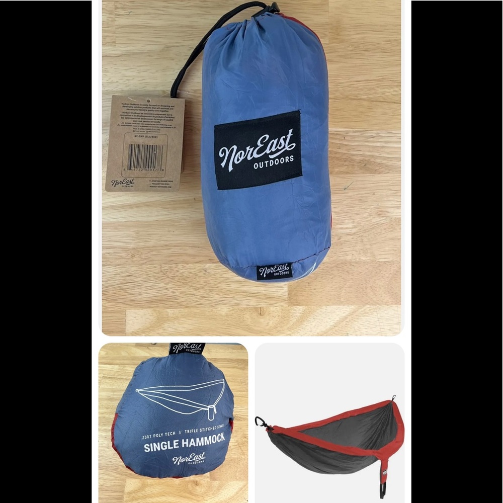 NorEast Outdoors Single Hammock Camping Hike Holds 400 lbs.